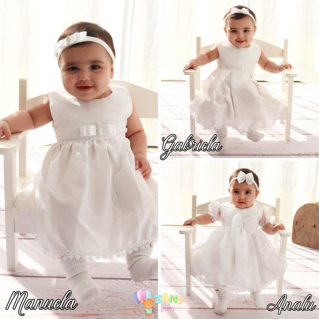 Vestido batizado bebe 3 hot sale meses