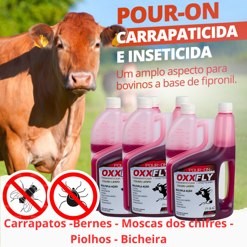 Pour On OxxFly - Moscas e Carrapatos - Couro Limpo Bovinos 1 Litro ...