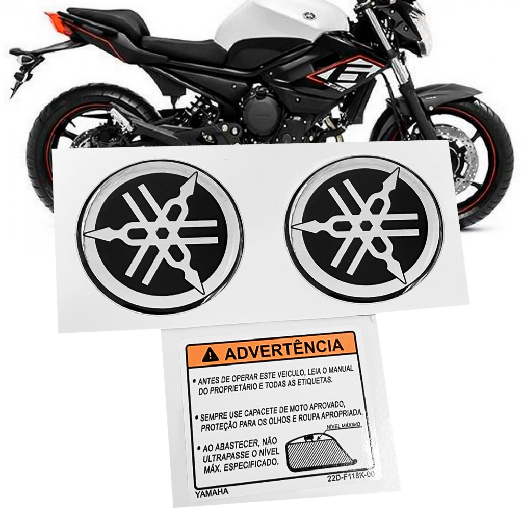 Kit Com 5 Adesivos Para Moto Yamaha, 244 No Grau, Maozinha