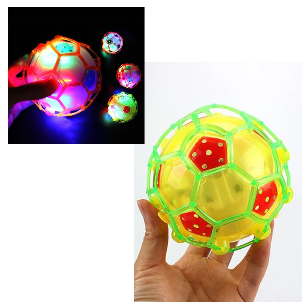 Bola Maluca Colorida Musical com Luz Brinquedo Infantil Bola Treme Pula ...