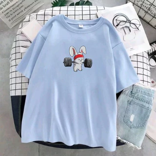 Camiseta Over Treino Coelho Academia Fofo Masculina e Feminina Algodão
