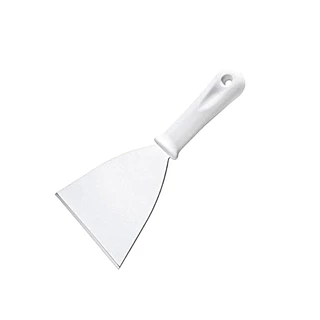 Espátula Reta para Cozinhar Aço Inox Profissional com Cabo de Plástico
