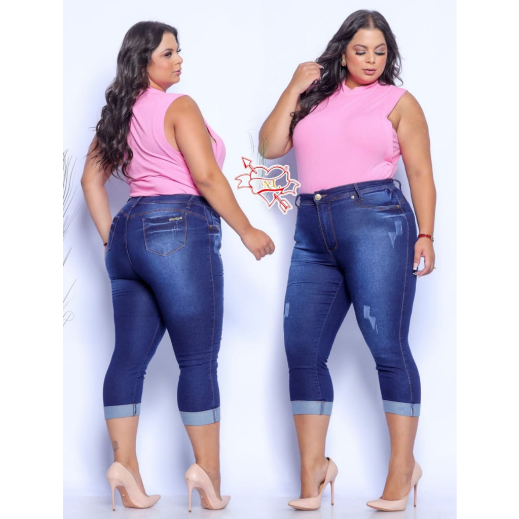 CAPRI PLUS SIZE JEANS PUIDA SENSUAL MEIA CANELA VERÃO