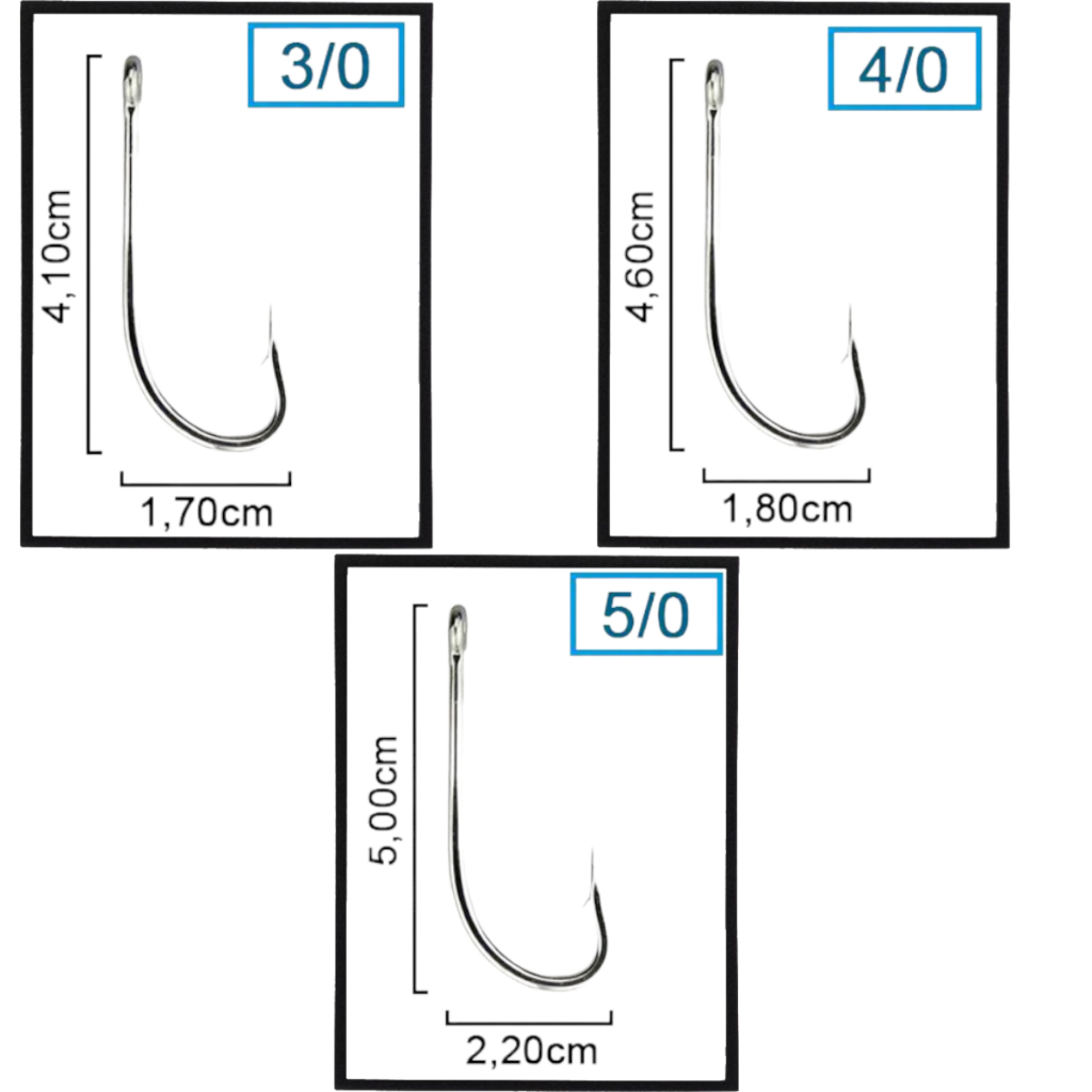 Anzol Inox 57315SS O'SHAUGHNESSY Marine Sports - Caixa Tamanhos