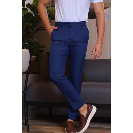 Calça social alfaiataria masculina com elastano