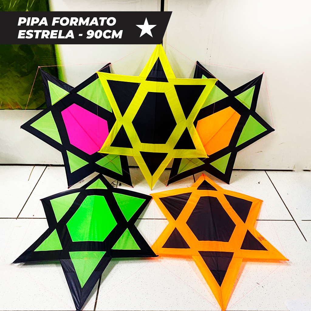 Pipa Estrela 80cm - Unitário ou Pacote com 5