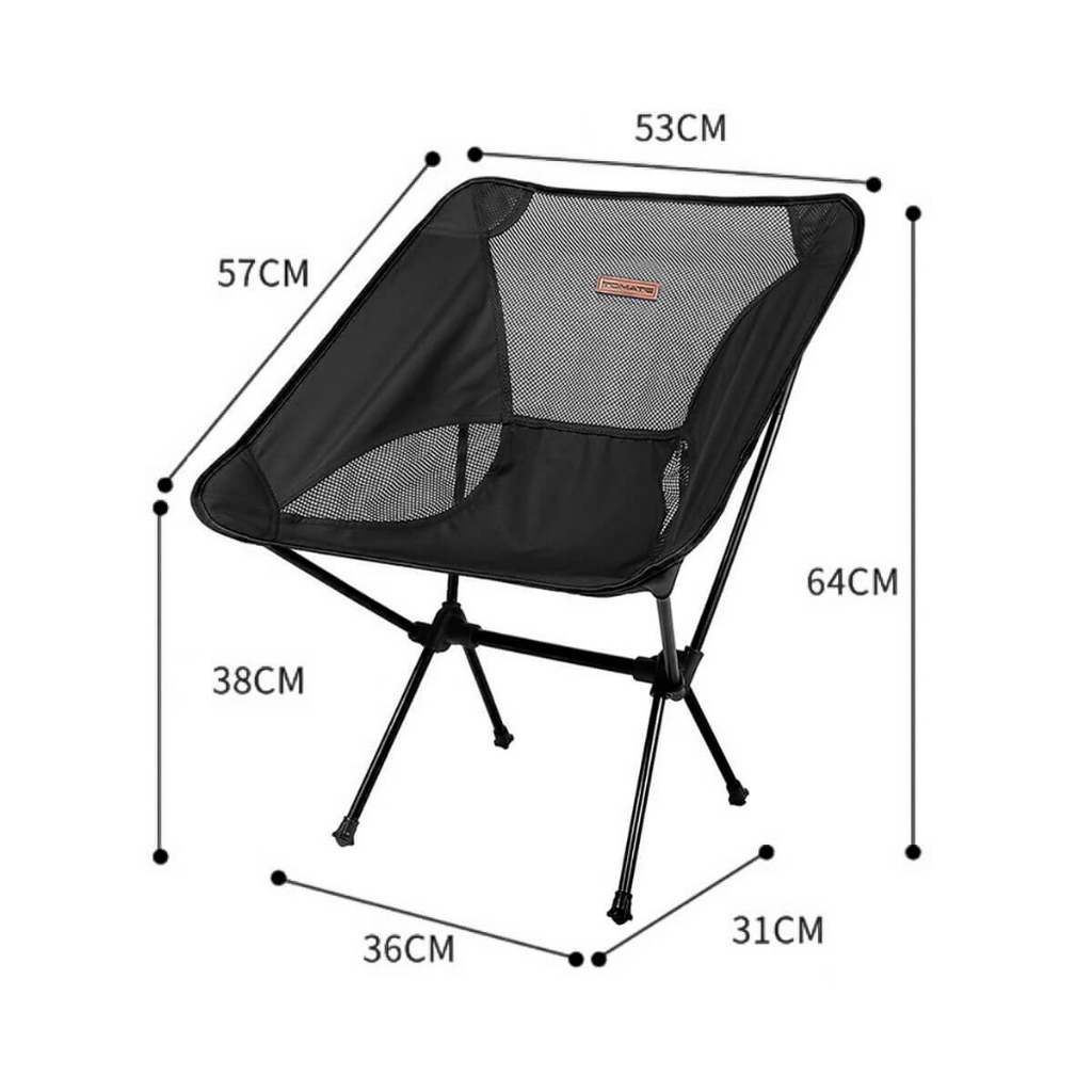 Cadeira Dobrável Portátil Suporta 140kg Pesca Camping Pt