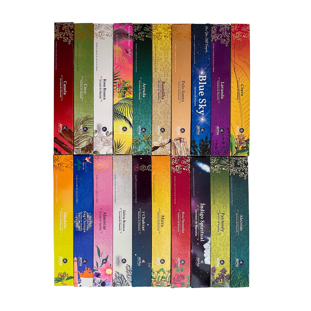 kit incensos Atria linha completa 20 aromas