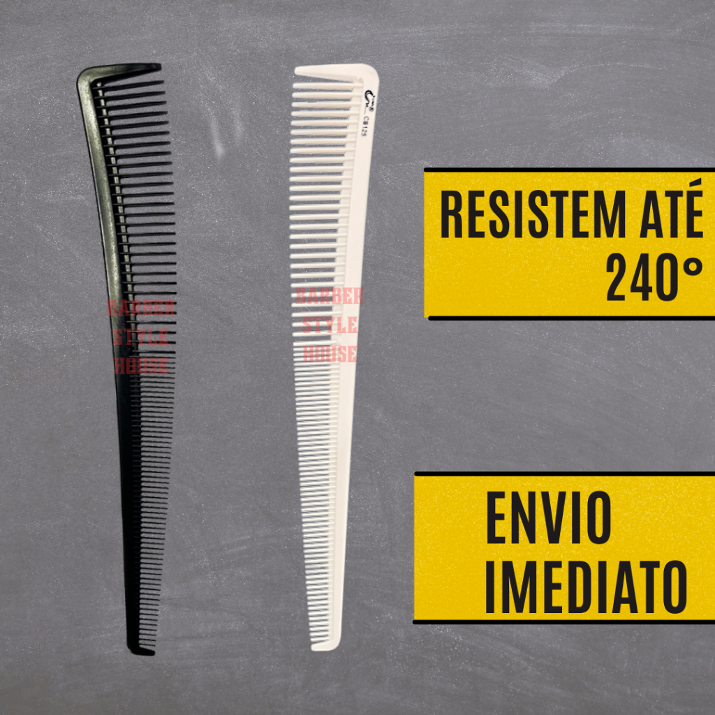 Pente De Carbono Para Barbearia Pente Sem Cabo CB125 Preto ou Bege