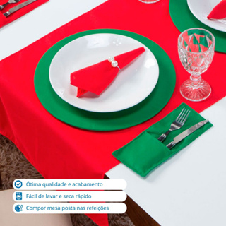Kit Mesa Posta Natal Liso Oxford 4, 6, e 8 Lugares.