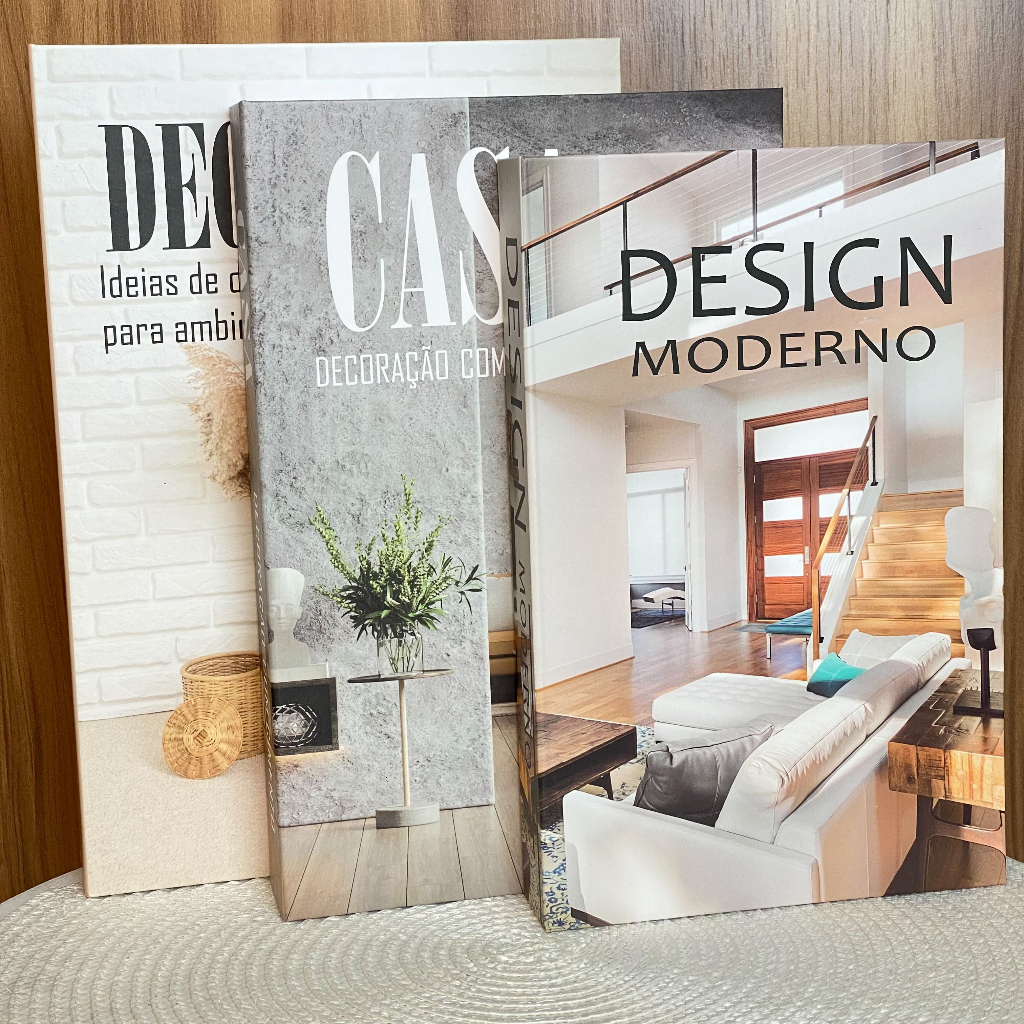 Kit 3 Caixas Livro Decorativo Porta Objetos Decoração Casa e Sala Multiuso Jogo de Livros Decorativos
