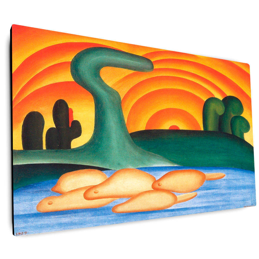 Quadro decorativo obra de arte Tarsila do Amaral: Sol Poente. impressão ...