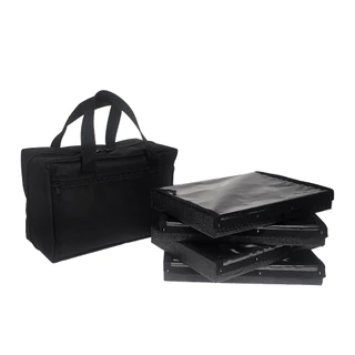 Bolsa Pequena Preto Completa Com 4 Bandejas Para Joias