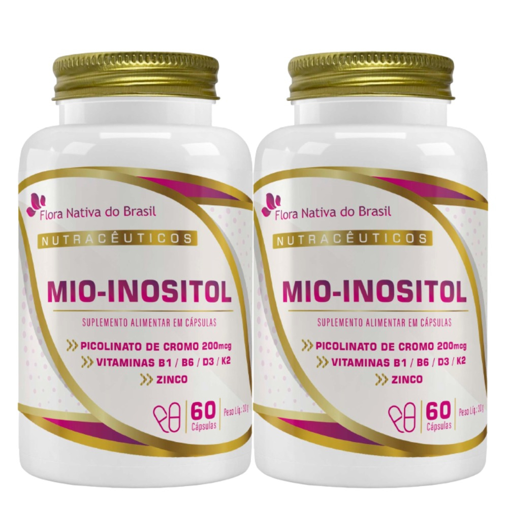Kit 2x Mio Inositol Puro 500mg 120 Cápsulas Flora Nativa do Brasil ...