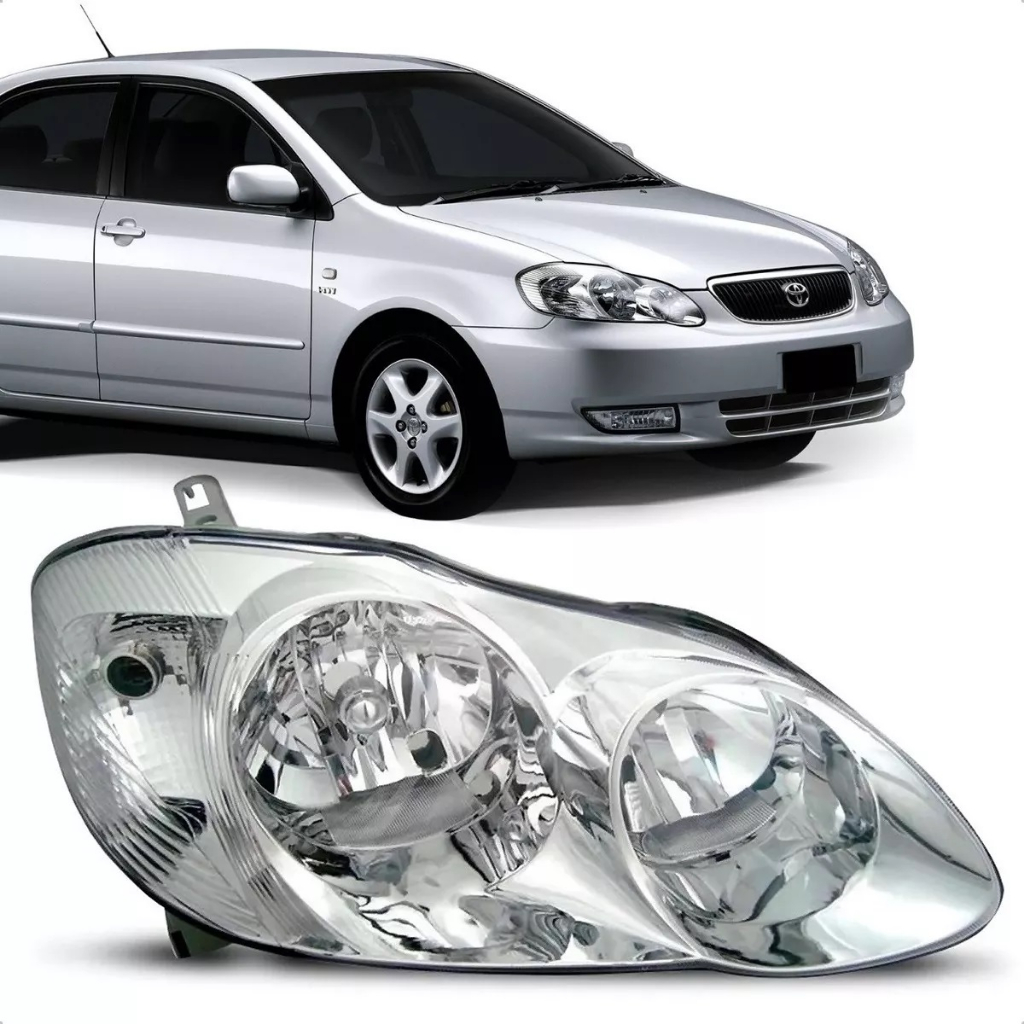 Farol Toyota Corolla 2003 2004 Máscara Cromada | Shopee Brasil