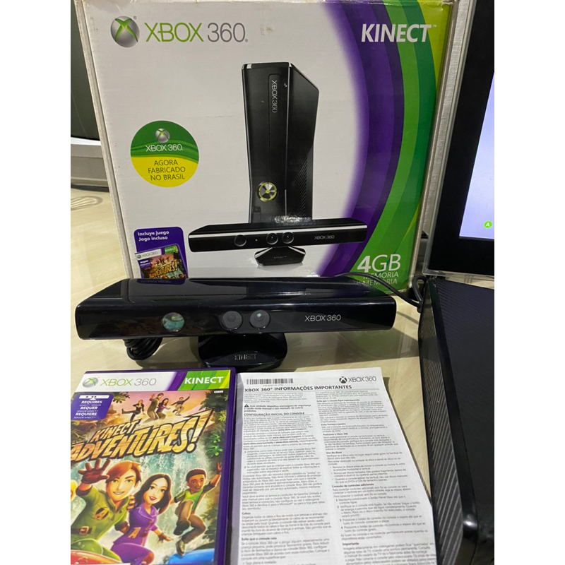 Microsoft Xbox 360 + Kinect e 3 Jogos E 4gb Standard Cor Preto em