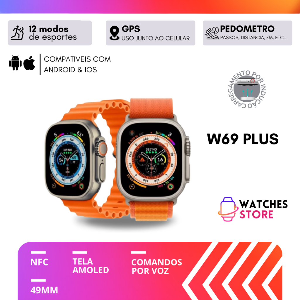 Comprar Smartwatch W59+ Plus Serie 9 2GB de Memoria NFC Jogos