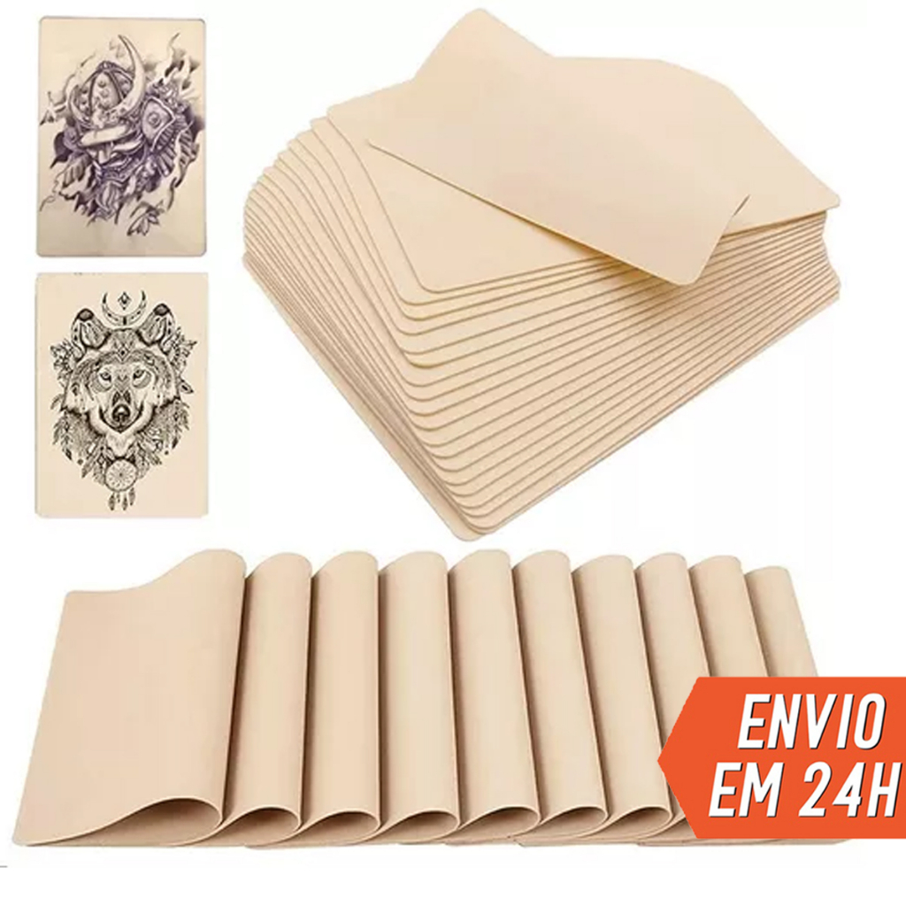 Kit 20 Pele Artificial para Treino Profissional Tattoo Tatuagem Microblading