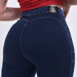 Calça Jeans Feminina Cintura Alta Com Lycra Levanta Bumbum
