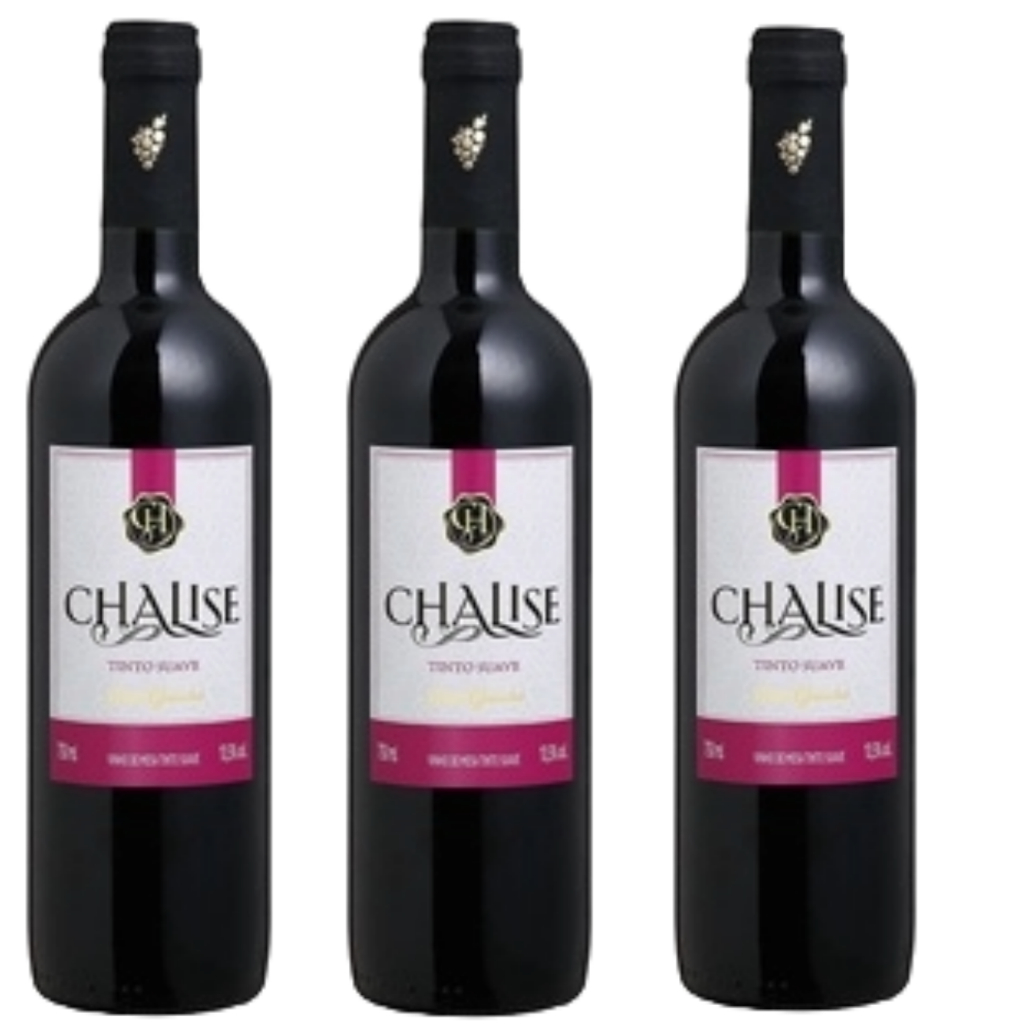 Kit C/ 3 Vinho Chalise Tinto Suave 750 Ml | Shopee Brasil