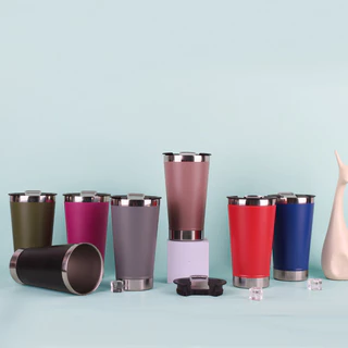 Copo Térmico inox para cerveja Com Tampa e Abridor Ideal Para Presente