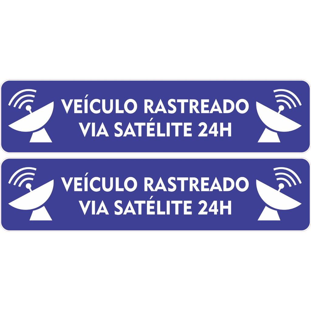 Adesivo Rastreado Satélite Carro, moto, caminhão 2 adesivos
