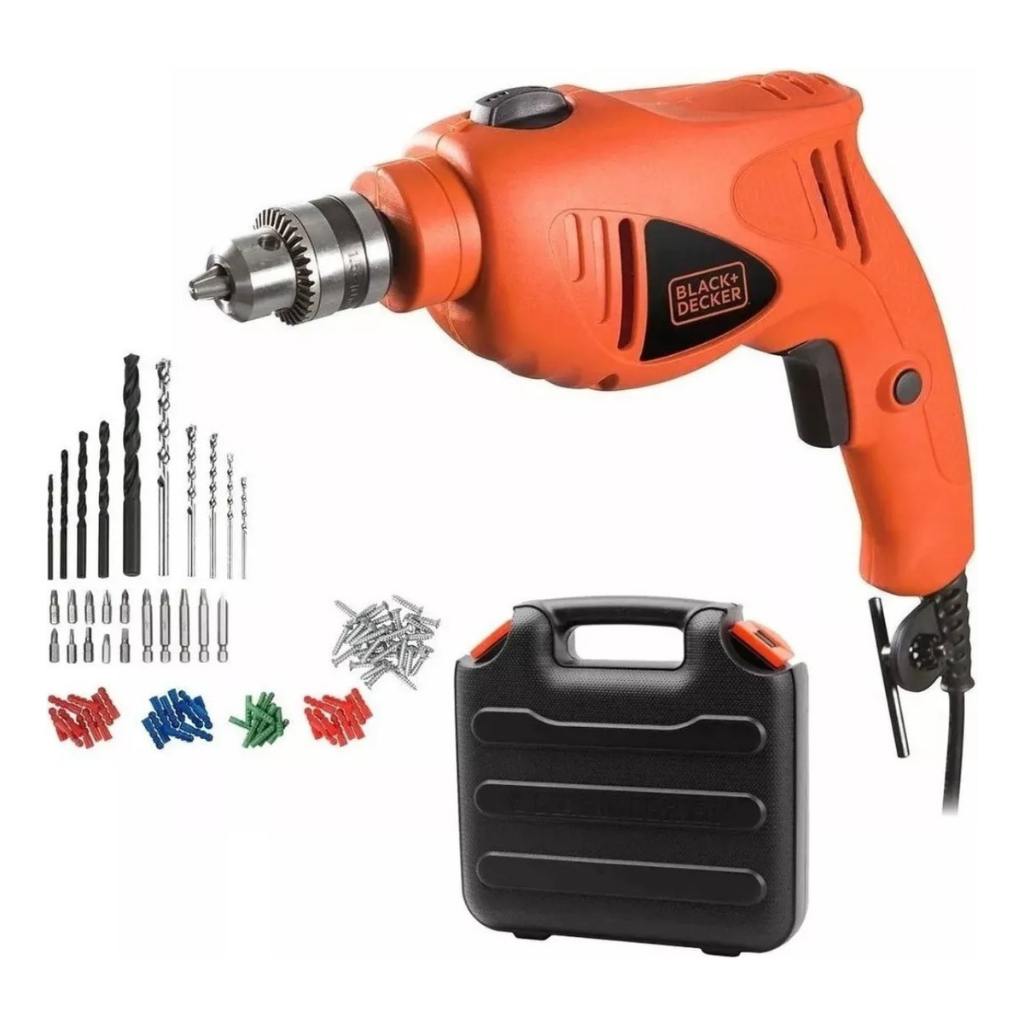 Furadeira Impacto Elétrica Profissional 550w Com Maleta Kit Furadeira ...