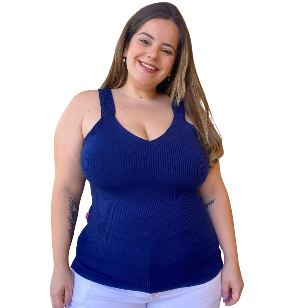 BLUSA RIBANA CANELADA COM ALÇA FEMININA