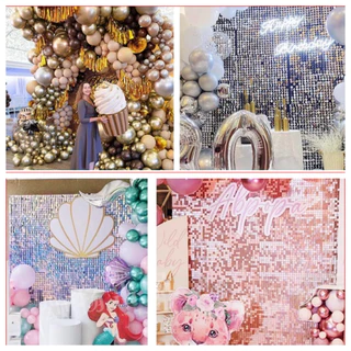 Kit 18 Painel Mágico Shimmer Wall Placa 30cm x 30cm Lantejoulas Paete Painel Festa