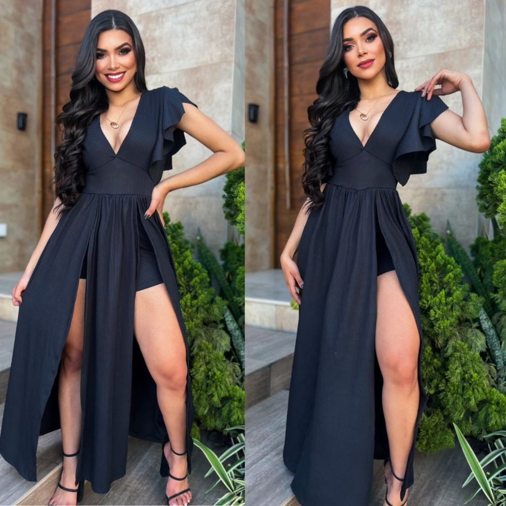 Vestido Longo com Fenda e Short por Baixo na Black Friday 2025 | BuscaProdutos