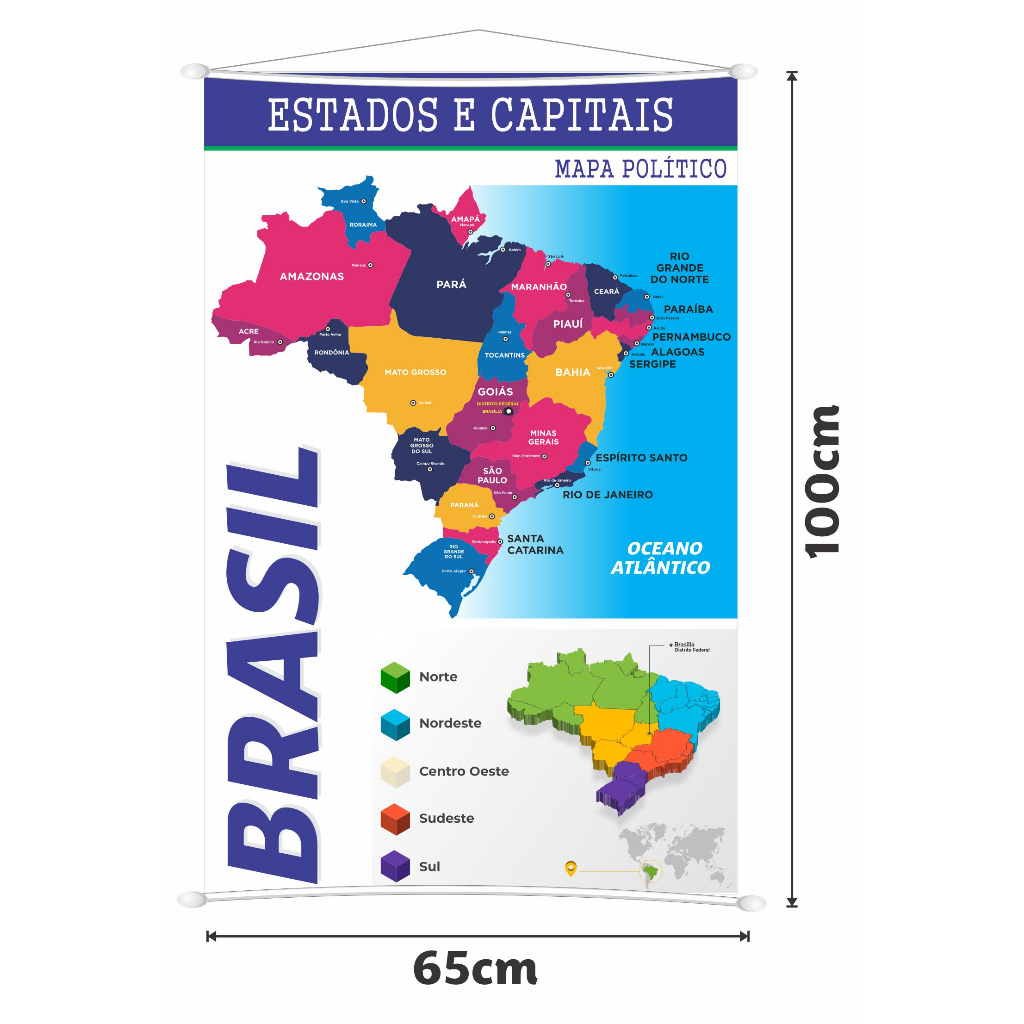 Mapa Politico Estados E Capitais Shopee Brasil 2627