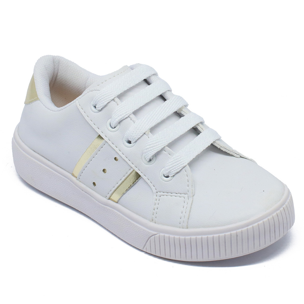 Tênis Infantil Menina Feminino Casual Escolar Branco Luxo Confortável ...