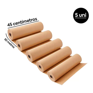Kit 5 Rolos De Papel Semi Kraft Bobina 45cm X 50mts PRONTA ENTREGA