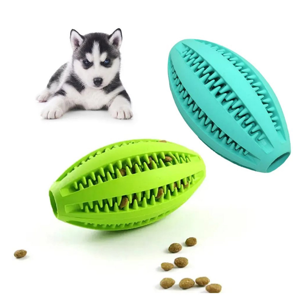 Brinquedo Bola Multifuncional Porta Petiscos Escova Interativo Caes Ração Anti Stress M 13cm