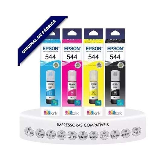 Kit 4 Refil Tinta Epson Original T544 L3250 L3150 L3210 L3110 Shopee Brasil 4349