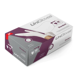LUVA PROC C/PÓ STANDARD - Cx com 100 un UNIGLOVES - ANVISA
