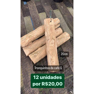 12 tronquinhos de pau de café 20cm para orquídeas cachepô troncos