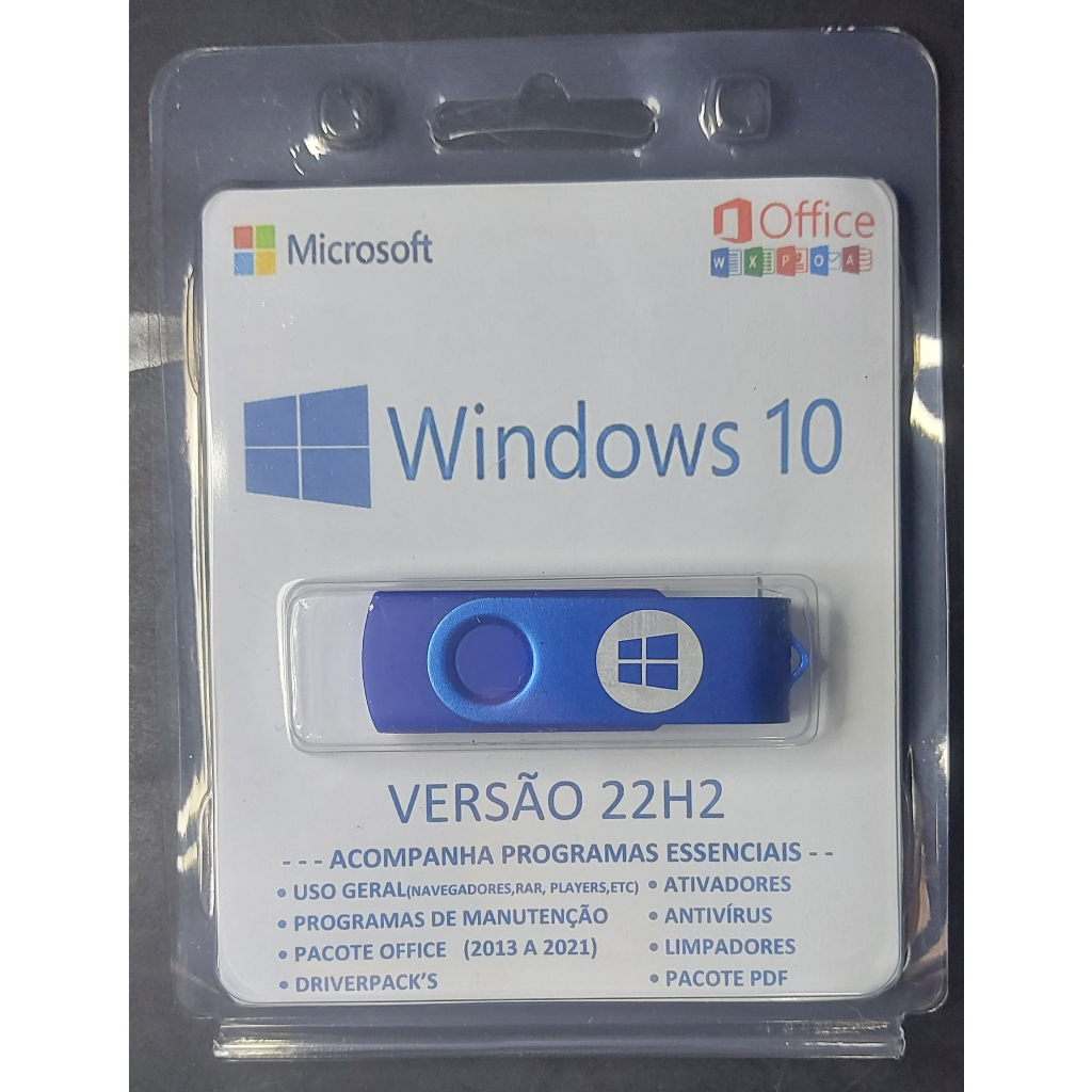 Pendrive bootável Windows 10 - Kit formatação
