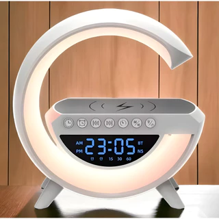 Caixa De Som Luminária G Speaker Smart Station Com Relógio