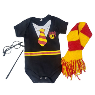 Body bebê roupa nenê Hogwarts símbolo preto Harry Potter