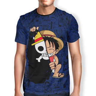 Camiseta infantil Monkey D. Luffy azul, One Piece