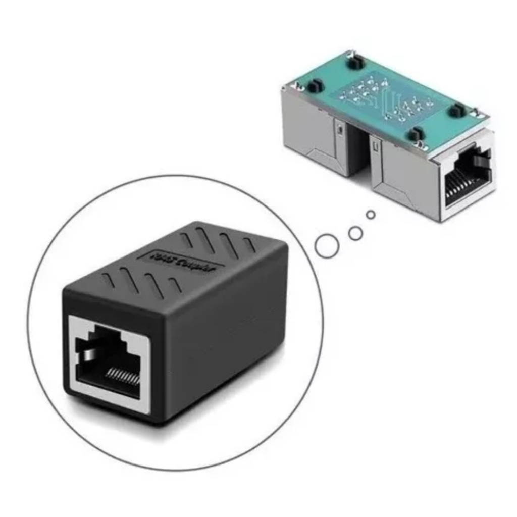 conector extensor emenda rj45 cat5 cat6 cat 7