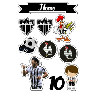 Topo Bolo Atlético Mineiro Galo Mod 03 p/ bolo 20cm (Ref. 0210)