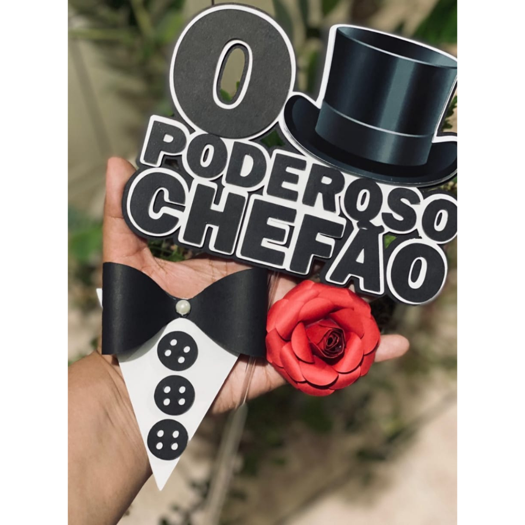 TOPO DE BOLO PODEROSO CHEFÃO | Shopee Brasil