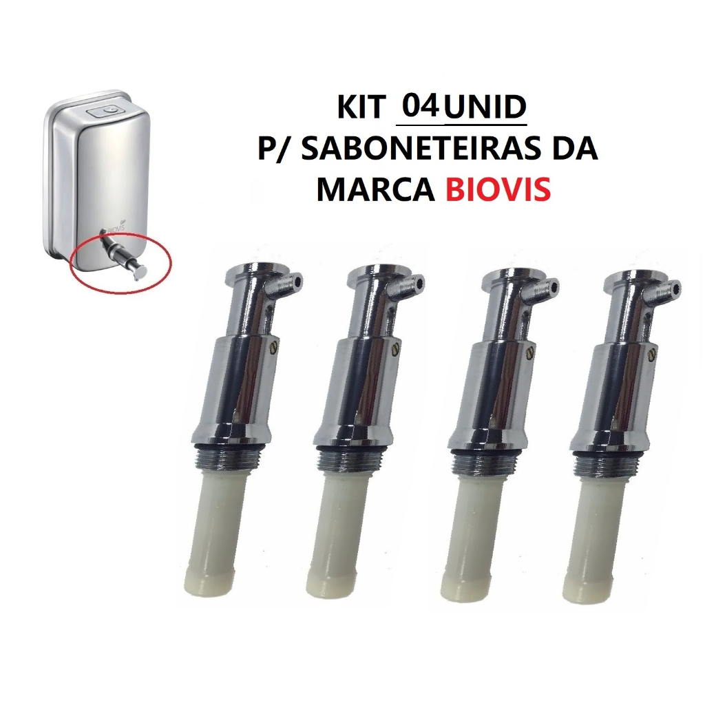 Bicos Dosadores Saboneteira Biovis Inox 500ml 1000ml 1300ml (Kit com 04 ...