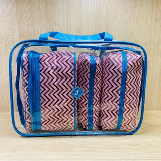 Necessaire Bolsa Kit 4 Peças Organizador De Maquiagens E Cosméticos Para Mala De Viagem