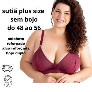 Kit 3 Sutiã Sem Bojo Plus Size Reforçado