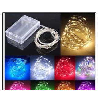 Fio Fada Prata Cordão Luz Cores Natal 5m 50 Leds Pilha Promoção