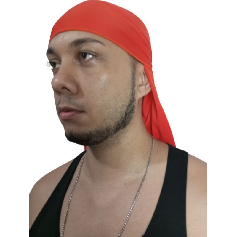 DURAG TOUCA BANDANA LENÇO RAP HIP-HOP LARANJA