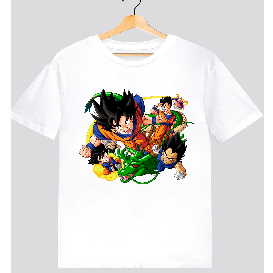 Camiseta Goku Desenho Dragon Ball Z Camisa Infantil Adulto